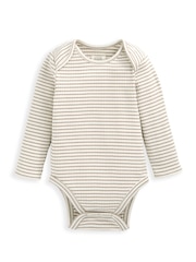 Mamas & Papas gesteppte braune Latzhose und Bodysuit im Set mit Bärenohren - Bild 7 von 8