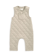 Mamas & Papas gesteppte braune Latzhose und Bodysuit im Set mit Bärenohren - Bild 8 von 8
