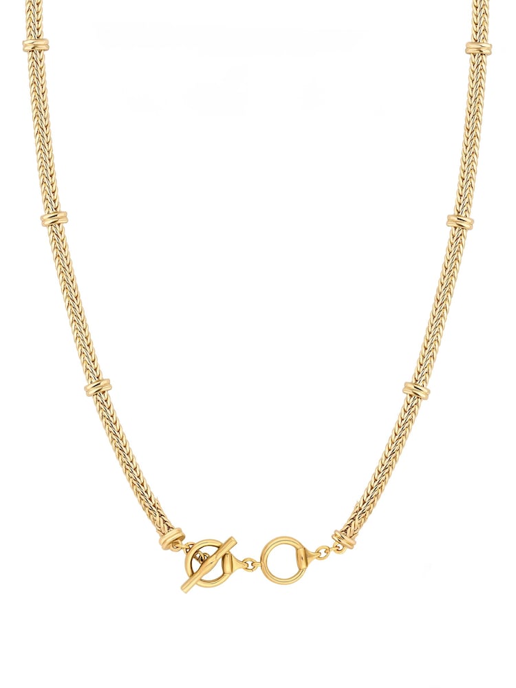 Mood Gold Tone Flat Cobra Station Chain Necklace - Image 1 of 5