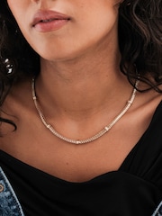 Mood Gold Tone Flat Cobra Station Chain Necklace - Image 4 of 5
