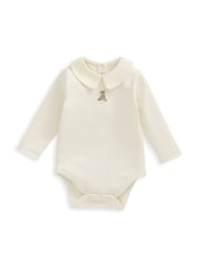 Mamas & Papas 100% Cotton Teddy Bear Knitted Brown Dungarees And Bodysuit Set - Image 7 of 8