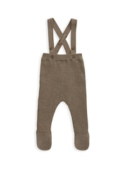 Mamas & Papas 100% Cotton Teddy Bear Knitted Brown Dungarees And Bodysuit Set - Image 8 of 8