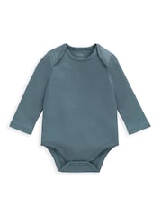 Mamas & Papas Blue 100% Cotton Stripe Dungaree And Bodysuit Set - Image 6 of 6