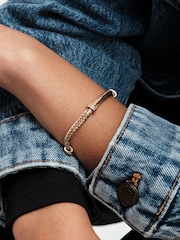 Mood Gold Tone Flat Cobra Station Chain T-Bar Bracelet - Image 3 of 4