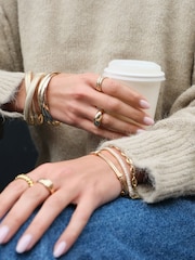 Mood Gold Tone Flat Cobra Station Chain T-Bar Bracelet - Image 4 of 4