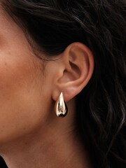 Mood Gold Plated Polished Dome Hoop 2 Pack Earrings - Image 4 of 6