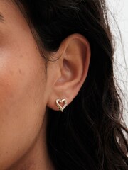Mood Gold Tone Crystal Love Heart Mixed Earrings Pack of 3 - Image 3 of 6