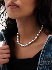 Mood Silver Tone Polished Orb Necklace - Image 1 of 2