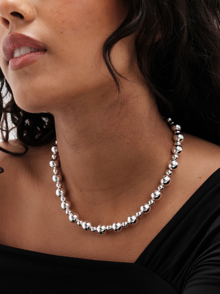 Mood Silver Tone Polished Orb Necklace - Image 2 of 2