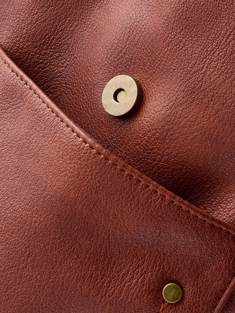 Tan Brown Washed Messenger Bag - Image 8 of 10