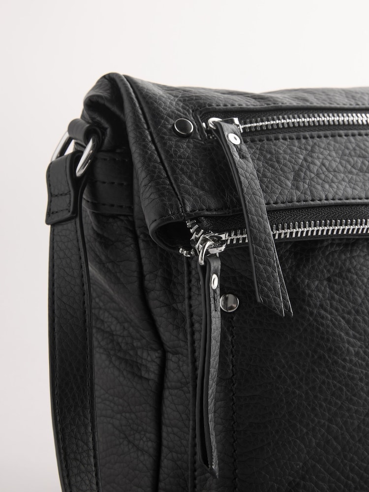 Black Washed Messenger Bag - Image 7 of 12