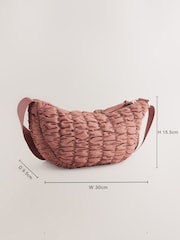 Pink Ruched Sling Bag - Image 4 of 8