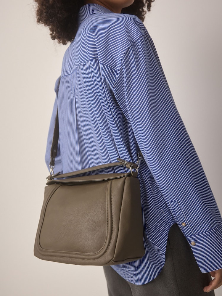 Khaki Green Slouchy Cross-Body Bag - Image 1 of 11