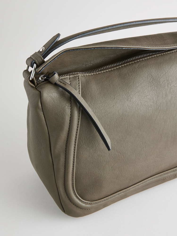 Khaki Green Slouchy Cross-Body Bag - Image 10 of 11