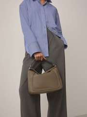Khaki Green Slouchy Cross-Body Bag - Image 5 of 11