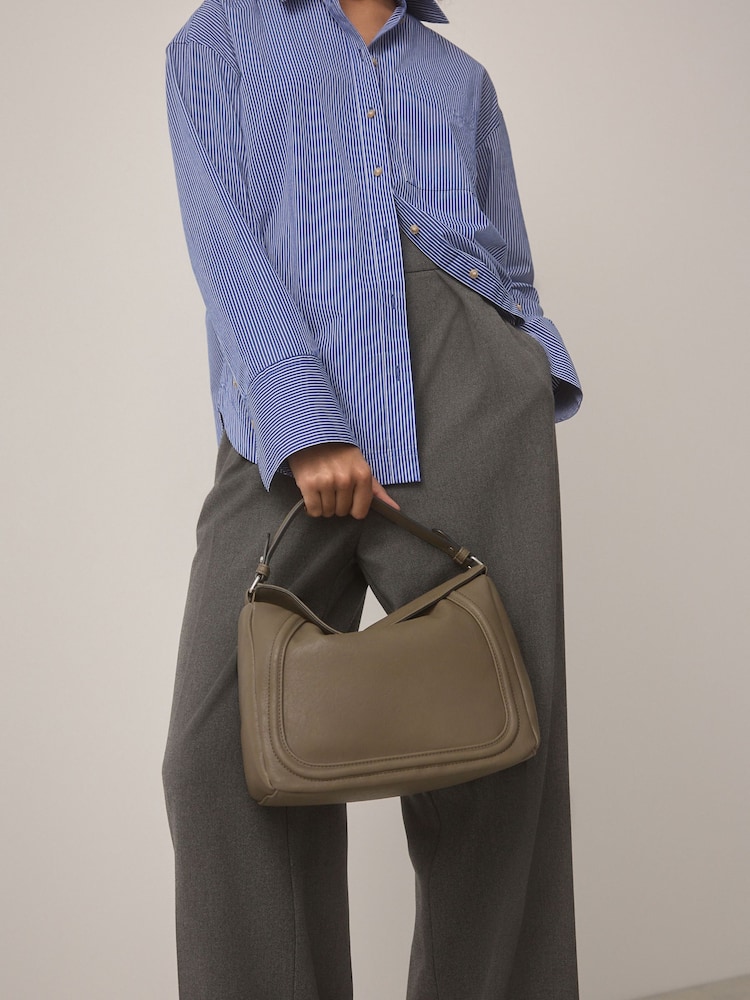 Khaki Green Slouchy Cross-Body Bag - Image 5 of 11