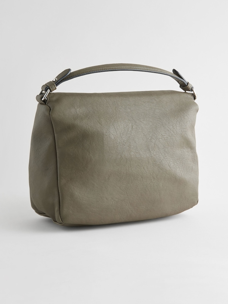 Khaki Green Slouchy Cross-Body Bag - Image 8 of 11
