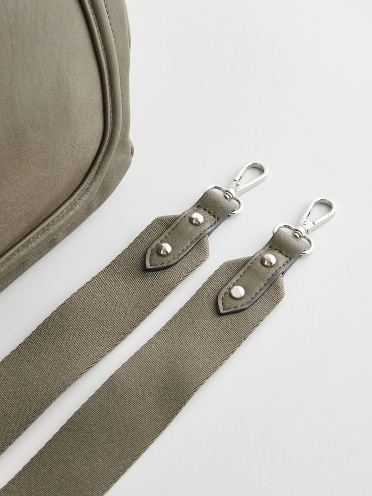 Khaki Green Slouchy Cross-Body Bag - Image 9 of 11