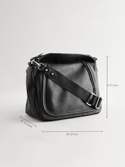 Black Slouchy Cross-Body Bag - Image 4 of 10