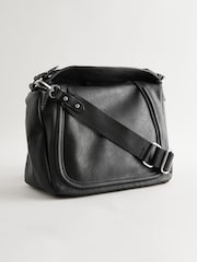 Black Slouchy Cross-Body Bag - Image 6 of 10
