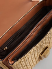 Tan Brown Raffia Cross-Body Bag - Image 10 of 10