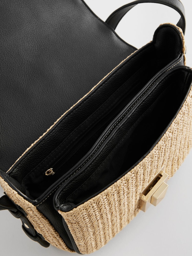 Black Raffia Cross-Body Bag - Image 10 of 10