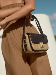 Black Raffia Cross-Body Bag - Image 5 of 10