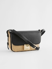 Black Raffia Cross-Body Bag - Image 6 of 10
