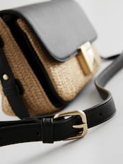 Black Raffia Cross-Body Bag - Image 8 of 10