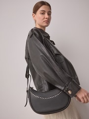 Black Stud Sling Boho Bag - Image 1 of 6