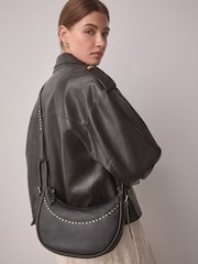 Black Stud Sling Boho Bag - Image 2 of 6