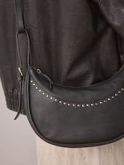 Black Stud Sling Boho Bag - Image 3 of 6