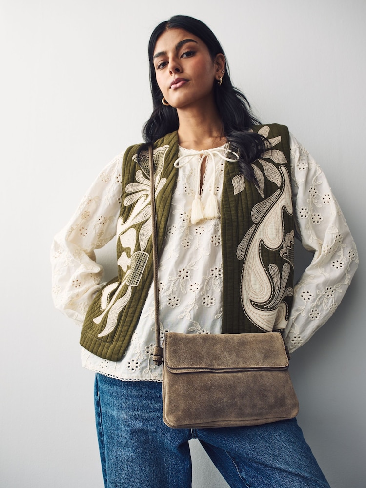 Tan Brown Leather Flap Cross-Body Bag - Image 1 of 17