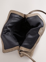 Tan Brown Leather Flap Cross-Body Bag - Image 9 of 17