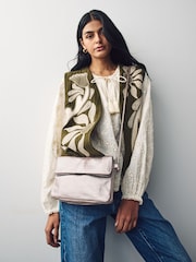 Or - Sac à bandoulière à rabat en cuir - Image 6 de 8