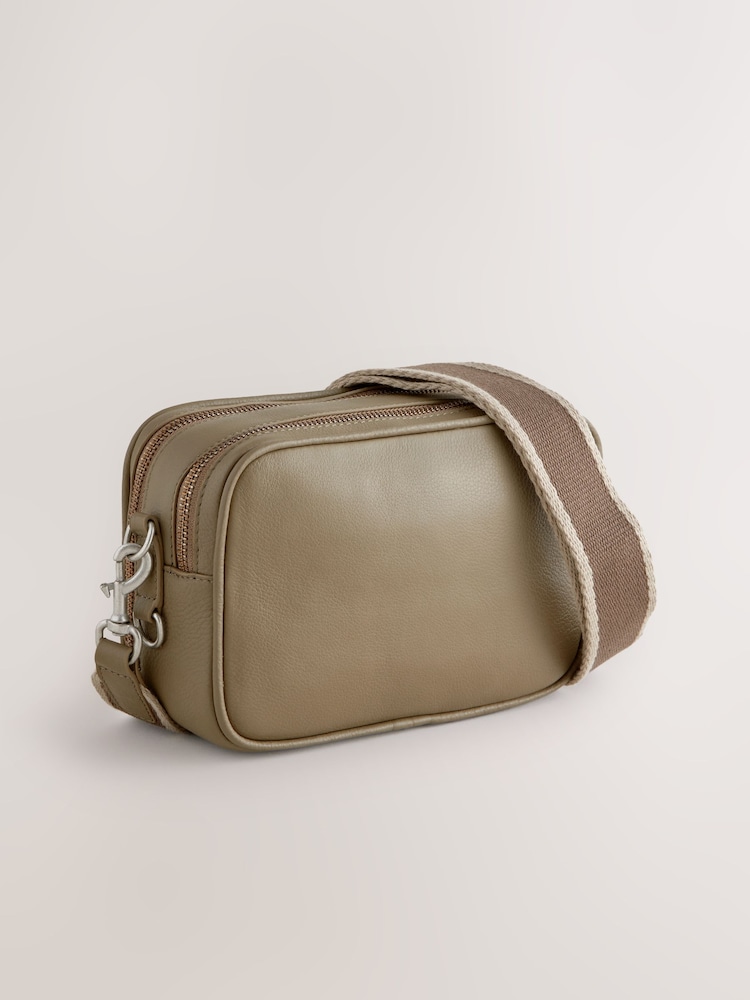 Khaki - Leather Camera Bag - Image 5 of 10