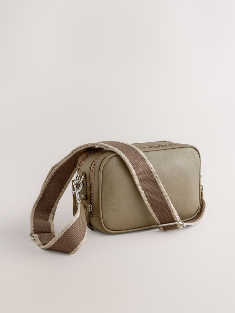 Khaki - Leather Camera Bag - Image 6 of 10