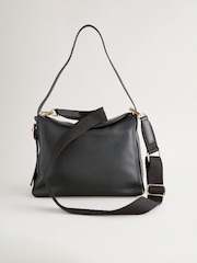 Black Leather Slouch Cross-Body Bag - Image 10 of 13