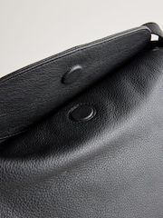 Black Leather Slouch Cross-Body Bag - Image 12 of 13