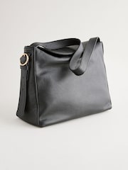 Black Leather Slouch Cross-Body Bag - Image 13 of 13