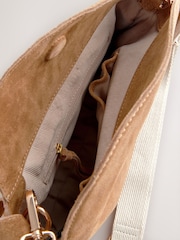 Tan Brown Leather Slouch Cross-Body Bag - Image 10 of 13