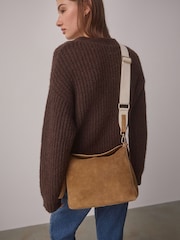 Tan Brown Leather Slouch Cross-Body Bag - Image 2 of 13