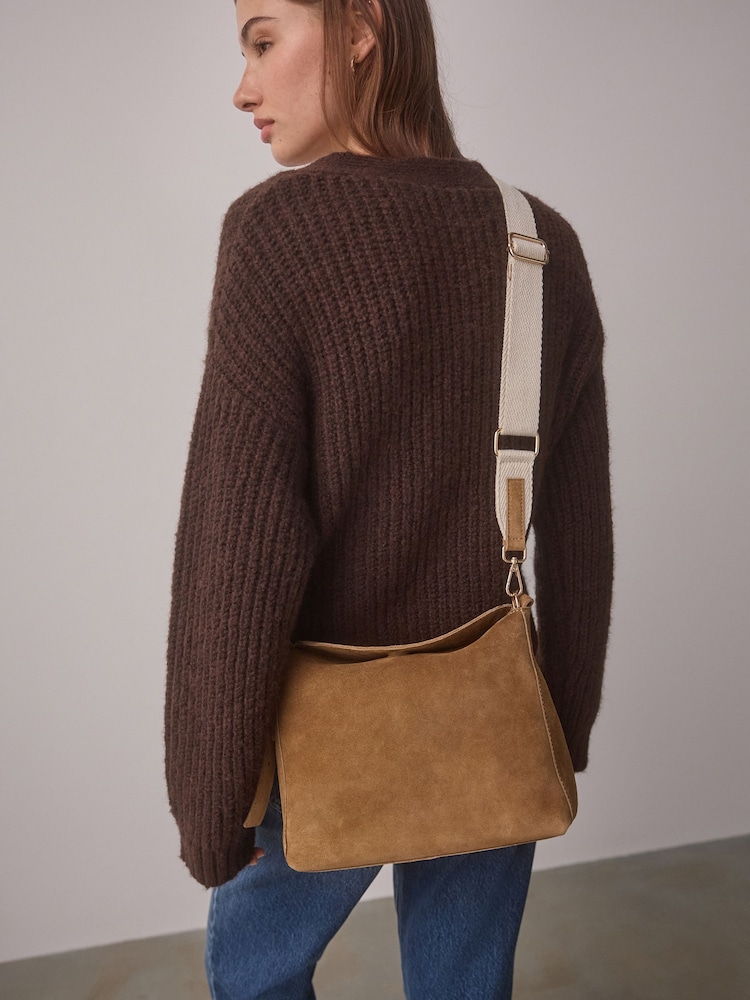 Tan Brown Leather Slouch Cross-Body Bag - Image 2 of 13