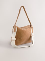 Tan Brown Leather Slouch Cross-Body Bag - Image 7 of 13