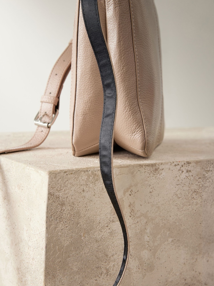 Mink/Pink Leather Pocket Messenger Bag - Image 10 of 10 Mink/Pink Leather Pocket Messenger Bag - Image 10 of 10