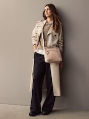 Mink/Pink Leather Pocket Messenger Bag - Image 2 of 10
