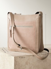Mink/Pink Leather Pocket Messenger Bag - Image 4 of 10