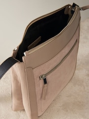 Mink/Pink Leather Pocket Messenger Bag - Image 6 of 10