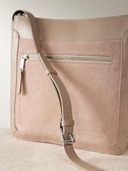 Mink/Pink Leather Pocket Messenger Bag - Image 8 of 10