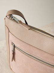 Mink/Pink Leather Pocket Messenger Bag - Image 9 of 10